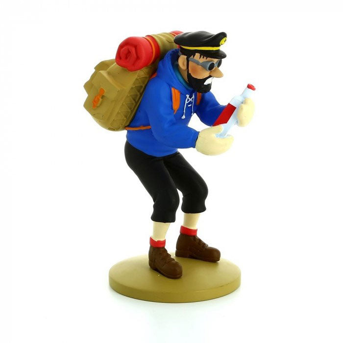 Tim und Struppi Figur: Haddock mit Rucksack und Flasche, 13 cm