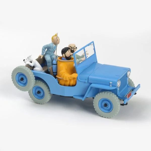 Fahrzeuge aus Tim und Struppi: blauer Jeep, 26 x  12cm