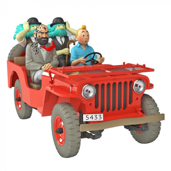 Fahrzeuge aus Tim und Struppi: roter Jeep, 26 x  12cm